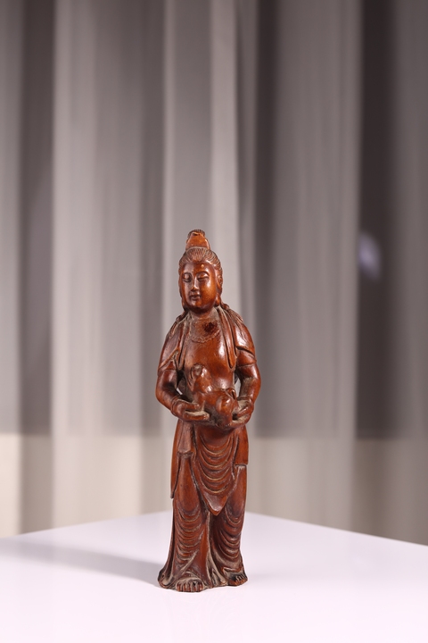 古玩雜項觀音木雕真品鑒賞圖