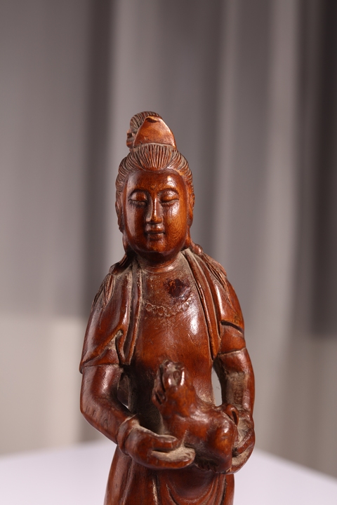 古玩雜項觀音木雕真品鑒賞圖