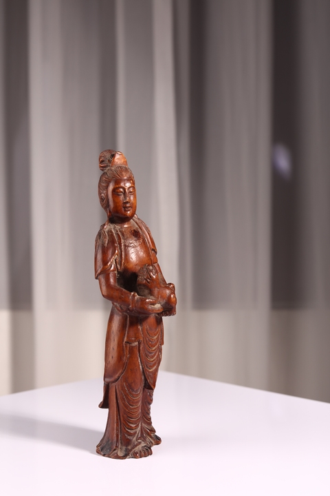 古玩雜項觀音木雕真品鑒賞圖