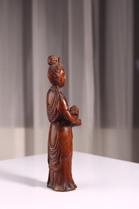 古玩雜項觀音木雕真品鑒賞圖