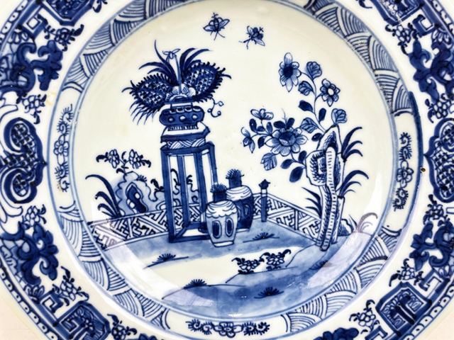 古玩陶瓷清早期·青花博古清貢盤拍賣，當前價格0元