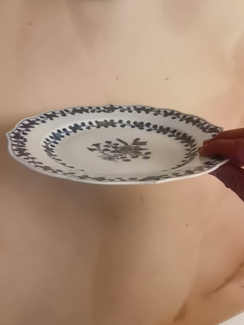 古玩陶瓷雍正花卉紋青花盤拍賣,當前價格550元