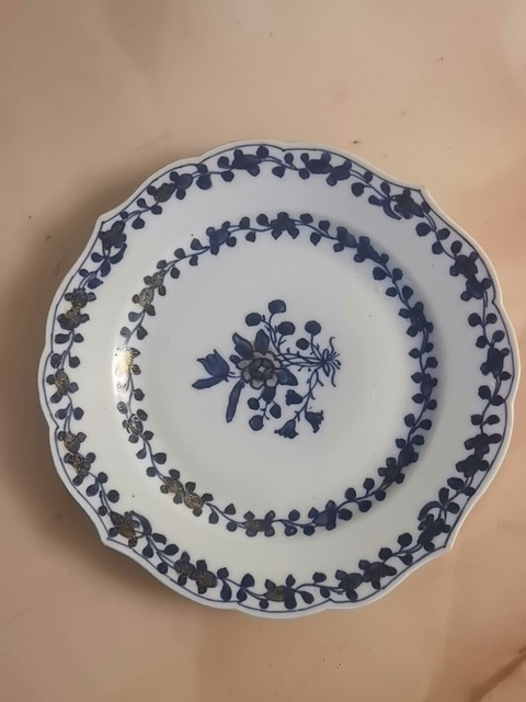 古玩陶瓷雍正花卉紋青花盤拍賣,當前價格550元
