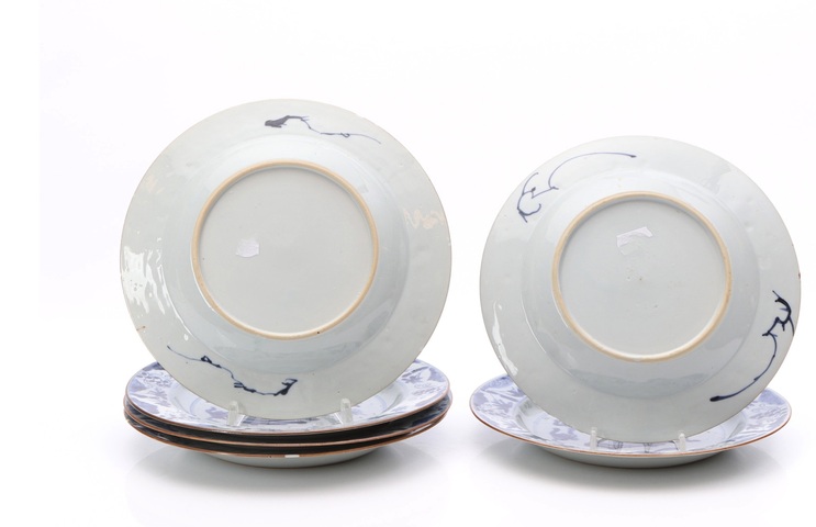 古玩陶瓷清康熙 青花博古紋折沿盤真品鑒賞圖