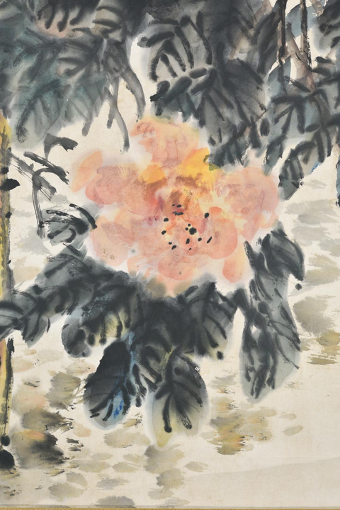 古玩字畫紅時檻外春風拂真品鑒賞圖