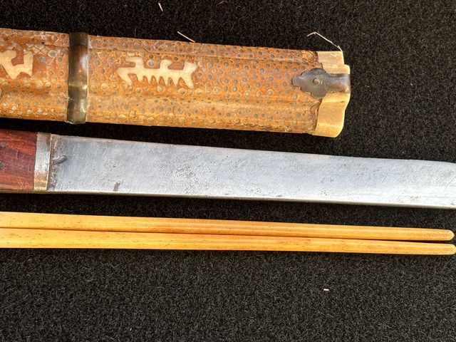 古玩銅器滿蒙餐刀真品鑒賞圖