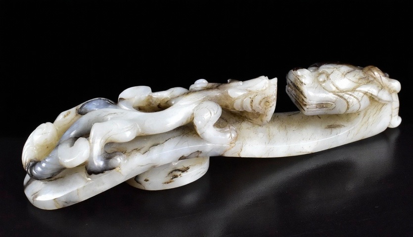 古玩玉器和田玉帶鉤真品鑒賞圖