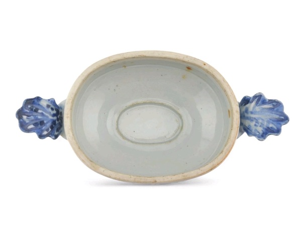 古玩陶瓷青花亭臺樓閣山水紋蓋鍋真品鑒賞圖