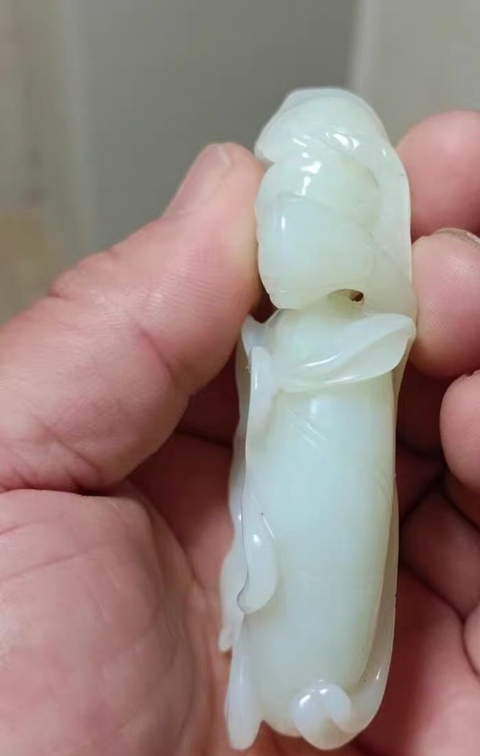 古玩玉器狹義和田玉山料筆洗真品鑒賞圖