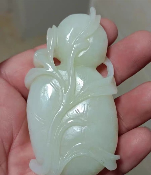 古玩玉器狹義和田玉山料筆洗真品鑒賞圖