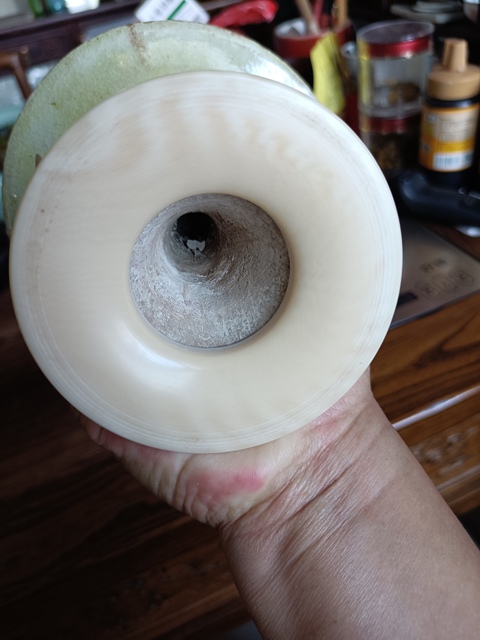 古玩陶瓷北朝晚期安陽窯青黃釉高足盤真品鑒賞圖