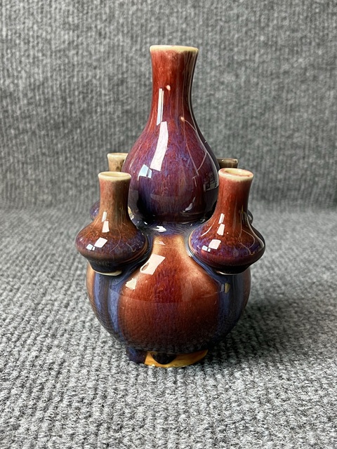 古玩陶瓷窯變釉五孔葫蘆瓶拍賣，當前價格10888元