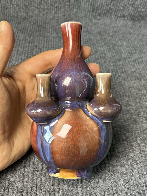 古玩陶瓷窯變釉五孔葫蘆瓶拍賣，當前價格10888元