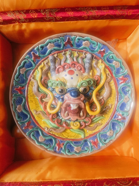 古玩陶瓷龍紋盤拍賣,當前價格280元