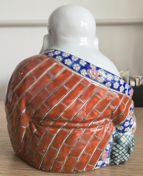 古玩陶瓷粉彩彌勒佛塑像真品鑒賞圖