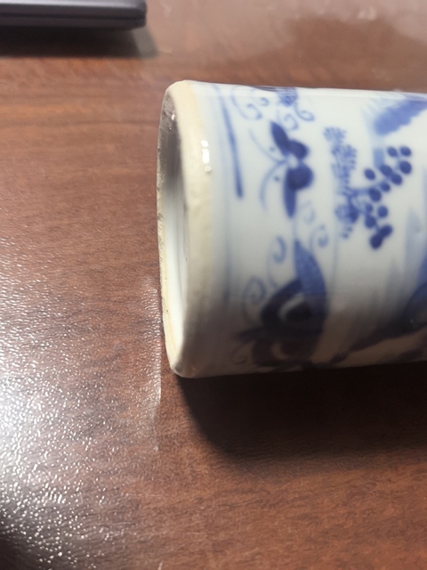 古玩陶瓷人物紋青花花觚真品鑒賞圖