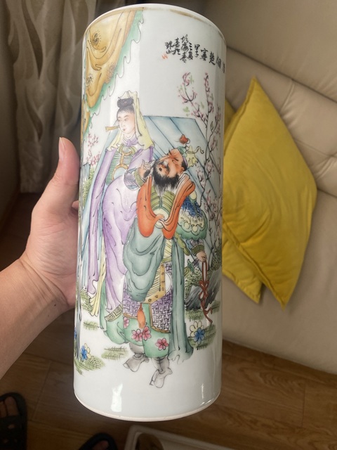 古玩陶瓷民國帽筒真品鑒賞圖