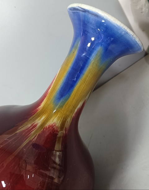 古玩陶瓷精美三陽開泰品種撇口瓶拍賣，當前價格388元