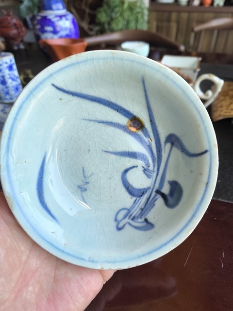 古玩陶瓷青花蘭花洗拍賣,當(dāng)前價格868元