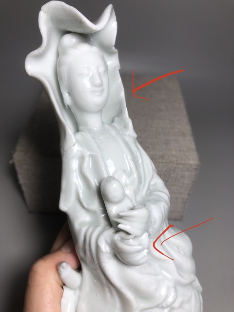 古玩陶瓷德化窯送子觀音真品鑒賞圖