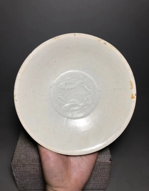 古玩陶瓷青白釉雙魚盤真品鑒賞圖
