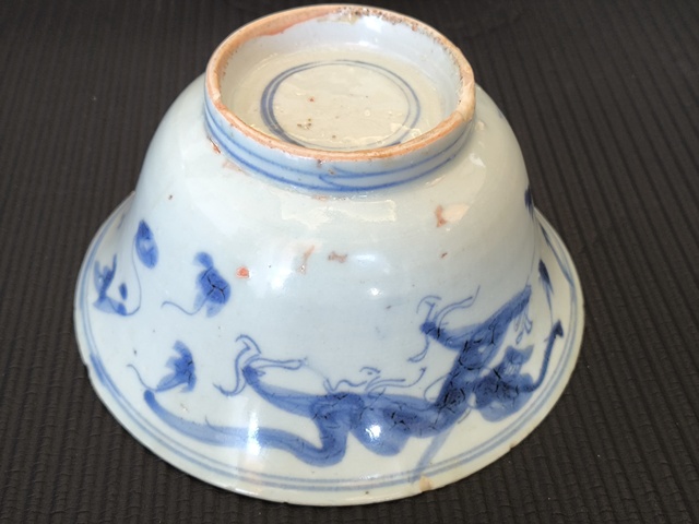 古玩陶瓷青花龍鳳呈祥碗拍賣,當前價格668元