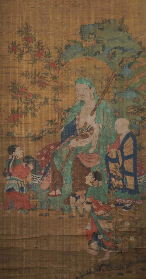 古玩字畫佚名工筆重彩羅漢圖真品鑒賞圖