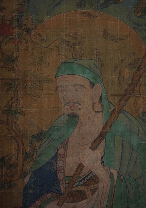 古玩字畫佚名工筆重彩羅漢圖真品鑒賞圖