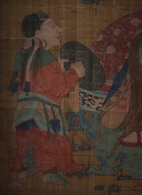 古玩字畫佚名工筆重彩羅漢圖真品鑒賞圖