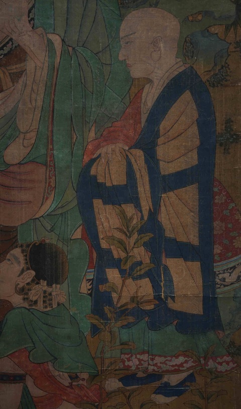 古玩字畫佚名工筆重彩羅漢圖真品鑒賞圖