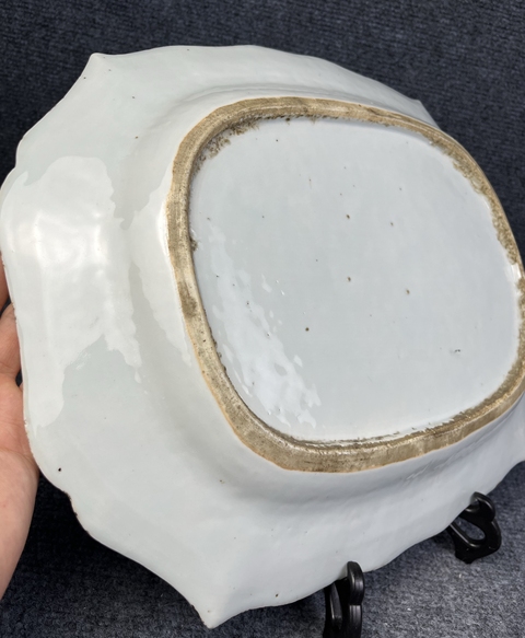 古玩陶瓷青花折枝花卉紋盤真品鑒賞圖