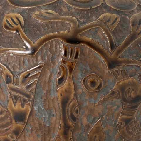 古玩陶瓷花鳥紋褐釉罐真品鑒賞圖