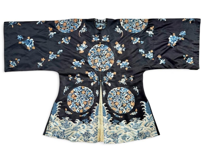 古玩雜項八團花女褂真品鑒賞圖