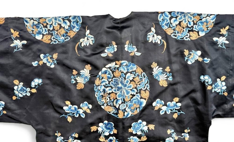古玩雜項八團花女褂真品鑒賞圖