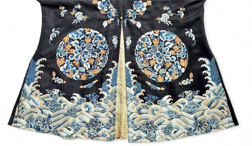古玩雜項八團花女褂真品鑒賞圖