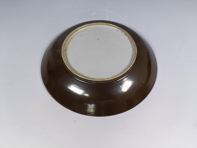 古玩陶瓷清雍正五彩風景山水紋賞盤真品鑒賞圖