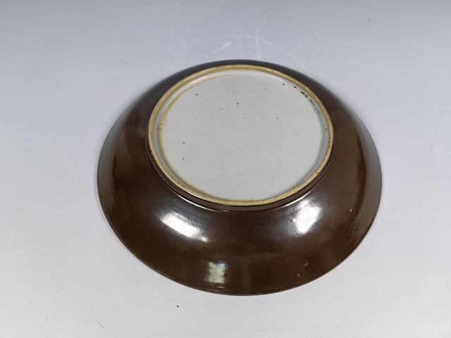 古玩陶瓷清雍正五彩風景山水紋賞盤真品鑒賞圖