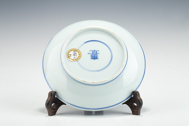 古玩陶瓷清早·青花三鳳壽字紋盤拍賣,當前價格1692元