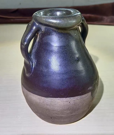 古玩陶瓷黑釉雙系瓶真品鑒賞圖
