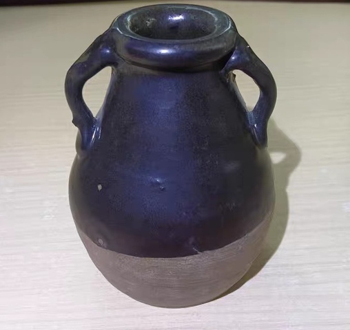 古玩陶瓷黑釉雙系瓶真品鑒賞圖
