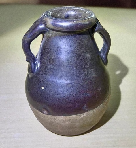 古玩陶瓷黑釉雙系瓶真品鑒賞圖