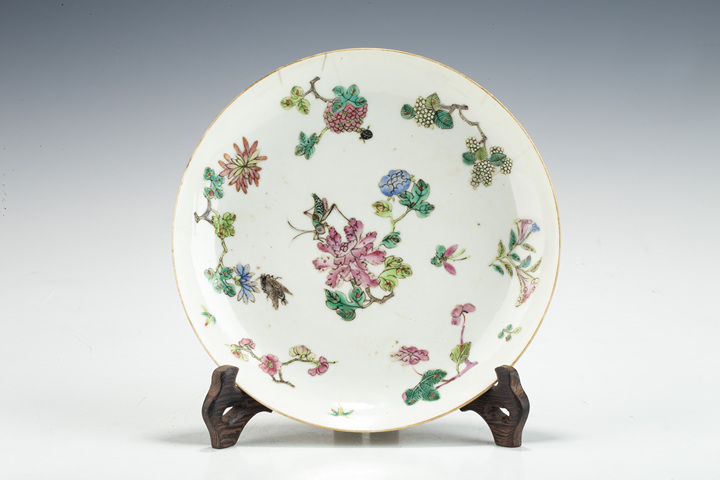 古玩陶瓷清道光·粉彩飛黃騰達紋盤真品鑒賞圖