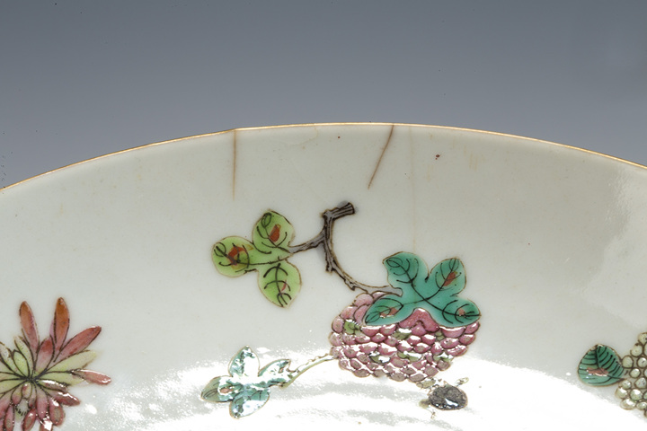 古玩陶瓷清道光·粉彩飛黃騰達紋盤真品鑒賞圖