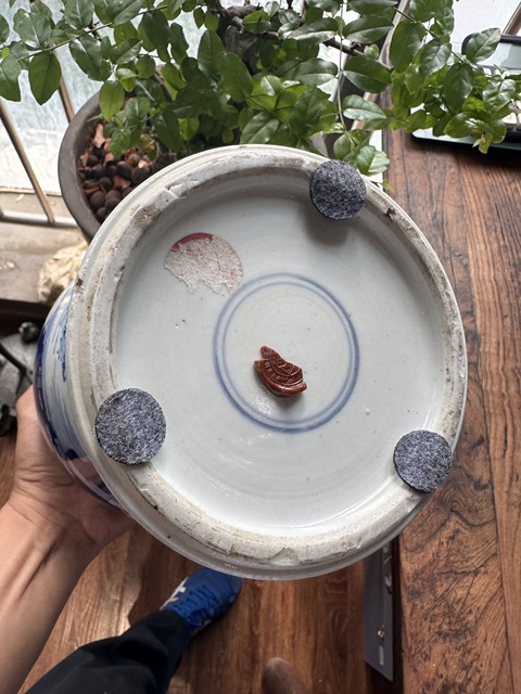 古玩陶瓷人物山水紋青花鳳尾尊標本真品鑒賞圖