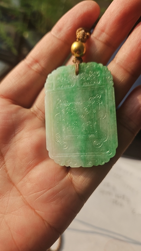 古玩玉器翡翠雕“瓜瓞綿綿”牌真品鑒賞圖