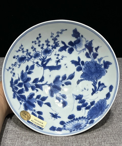 古玩陶瓷青花折枝花卉紋碗真品鑒賞圖