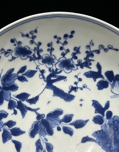 古玩陶瓷青花折枝花卉紋碗真品鑒賞圖