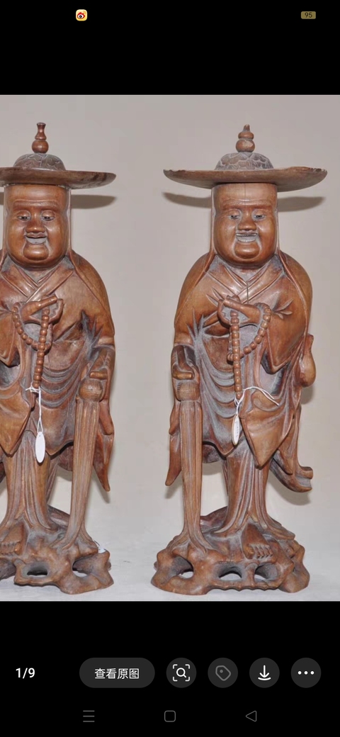 古玩雜項木雕人物真品鑒賞圖