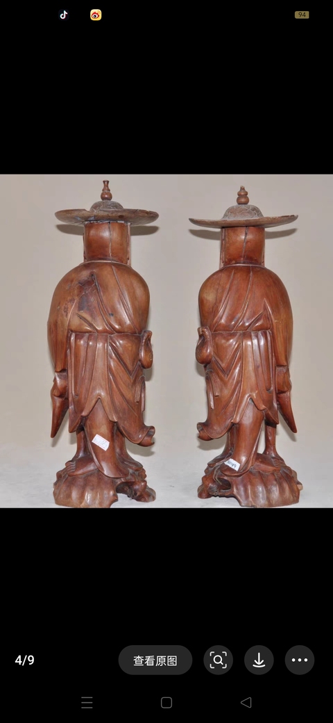 古玩雜項木雕人物真品鑒賞圖