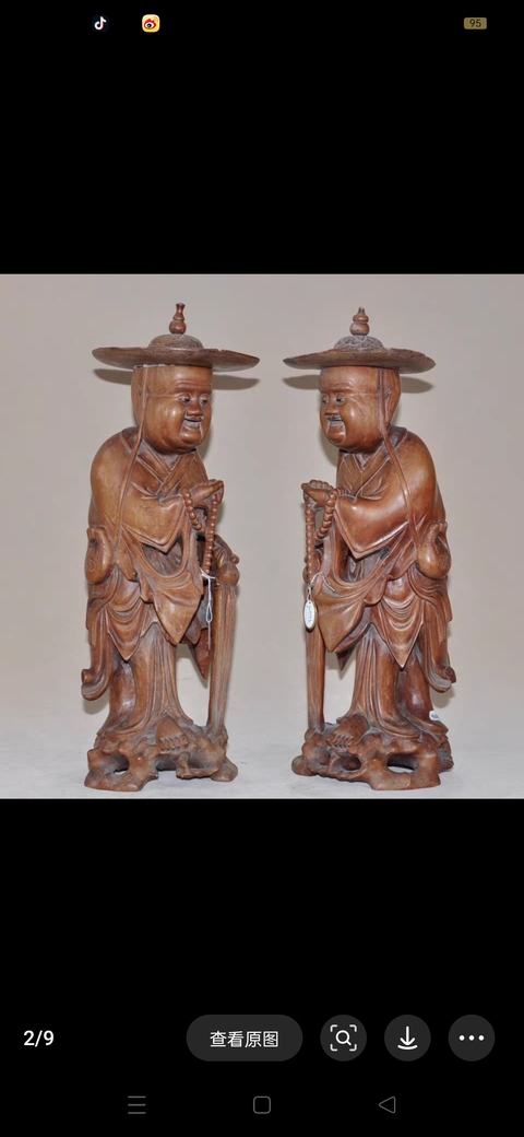 古玩雜項木雕人物真品鑒賞圖